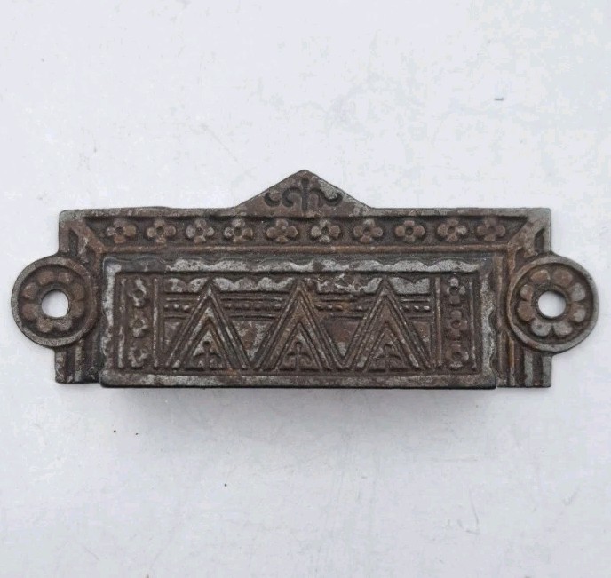 Antique Bin Pull Apothecary Drawer Pull Handle Old Vintage Cast Iron Hardware