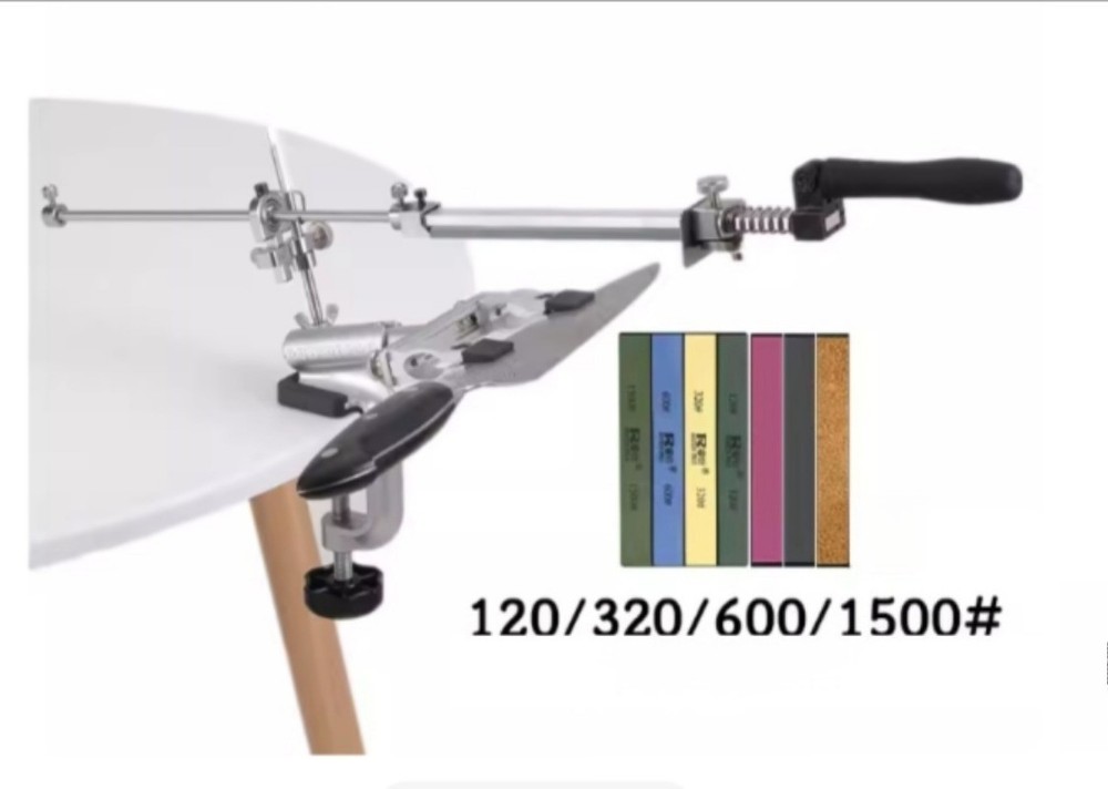 Fixed Angle Knife Sharpener with Whetstone Sharpening Block for Outdoor Kitchen