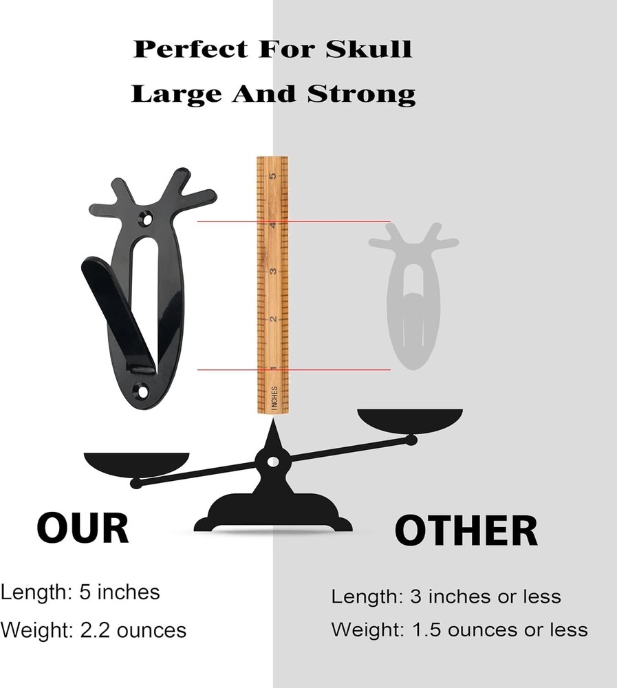 Skull Wall Mount Bracket Hi Flame Siwood Black 3 Pack New