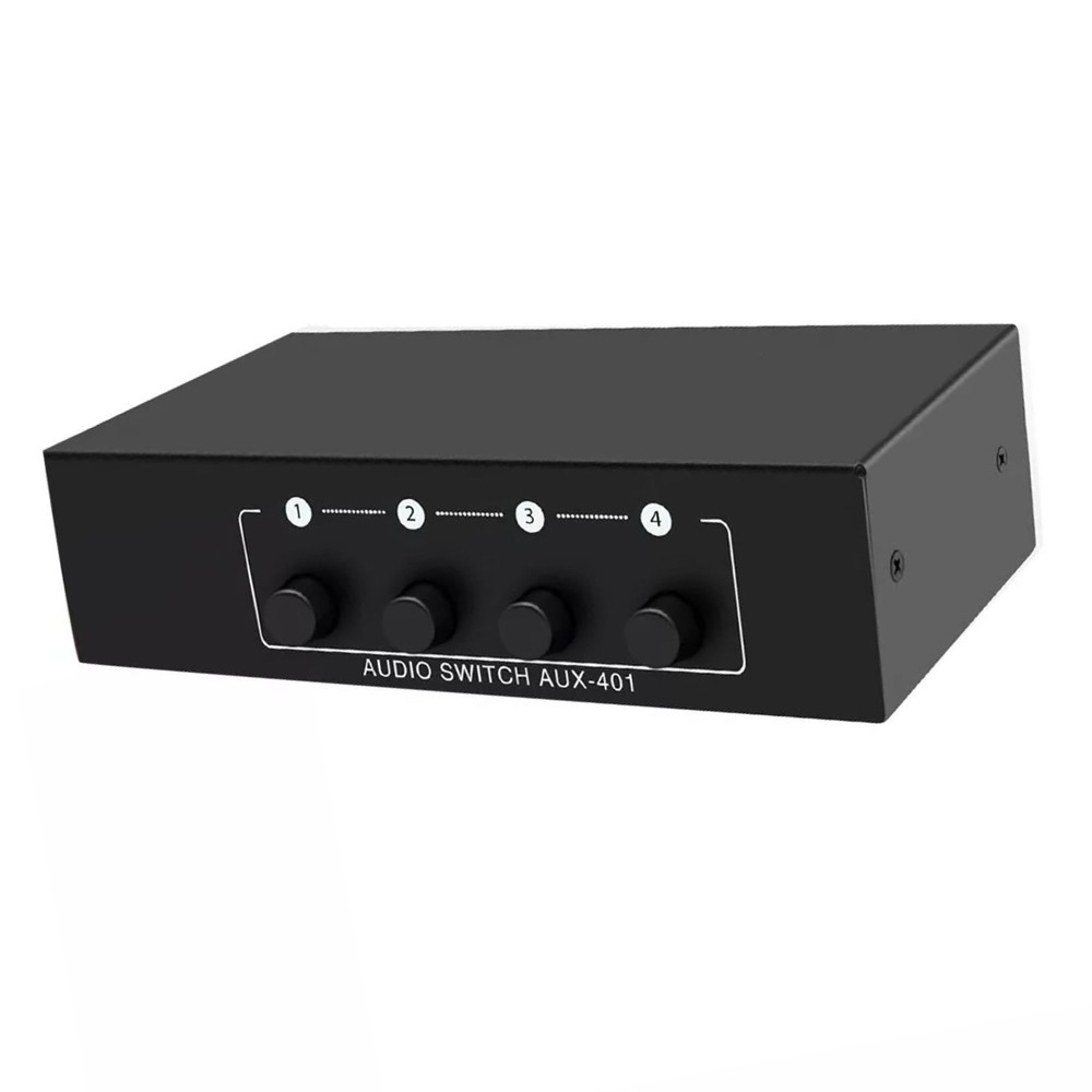 1 x Stereo Audio Switcher 4 in 1 Out A/B Analog For Multi-source Switching