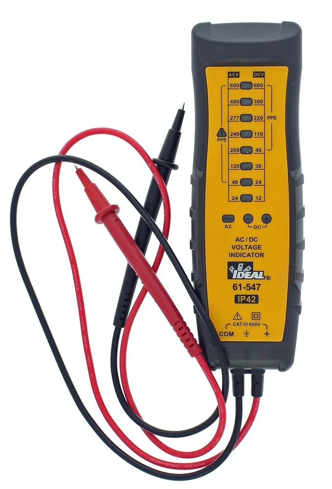 Ideal Electrical 61-547 8 Range AC/DC Voltage Indicator w/PolarityIndicator
