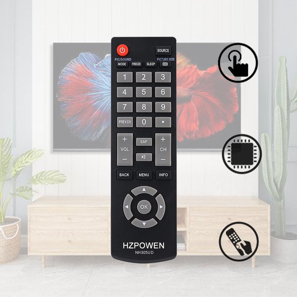Universal Remote Control for All Emerson TV Black