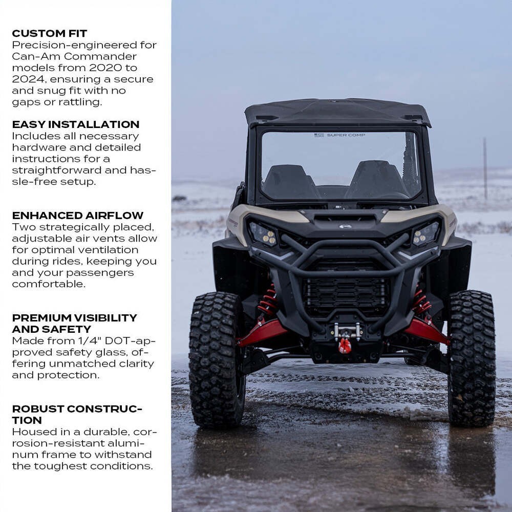 Super Comp Can-Am 2020-2024 Commander Vented Front Windshield