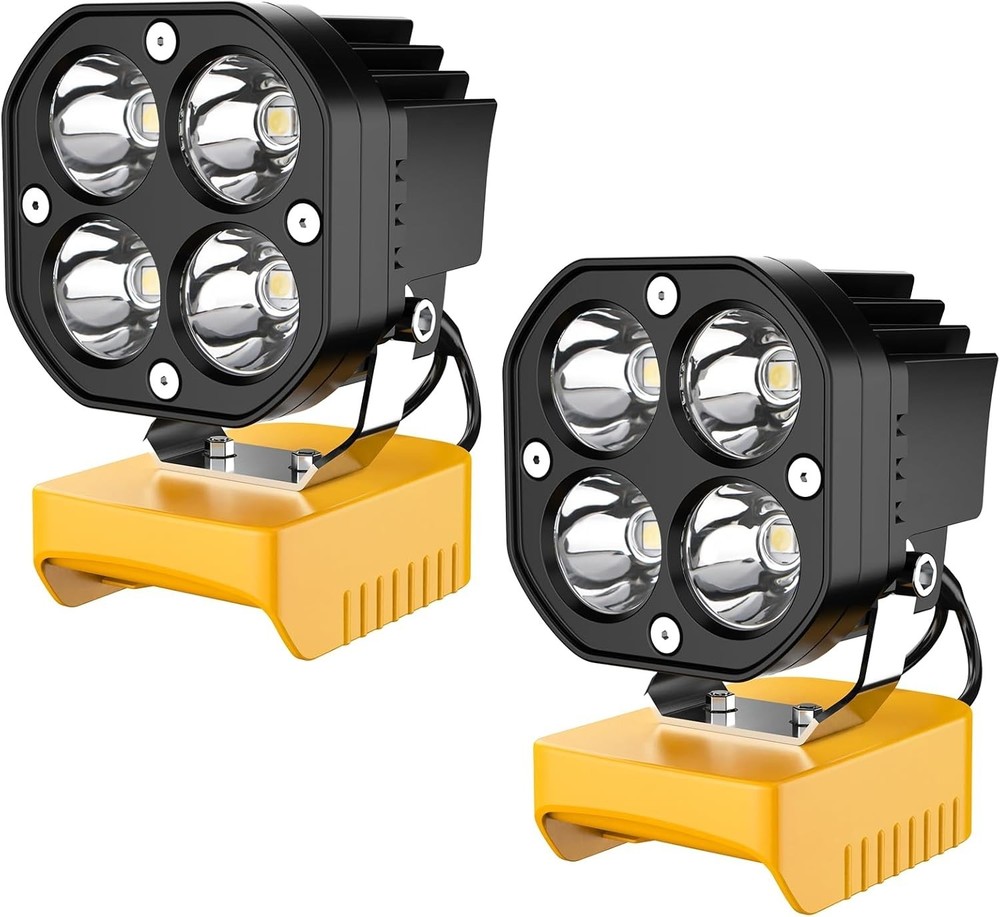 6000LM Flashlight 40W LED Work Light Compatible with Dewalt 20V Battery 2 Packs