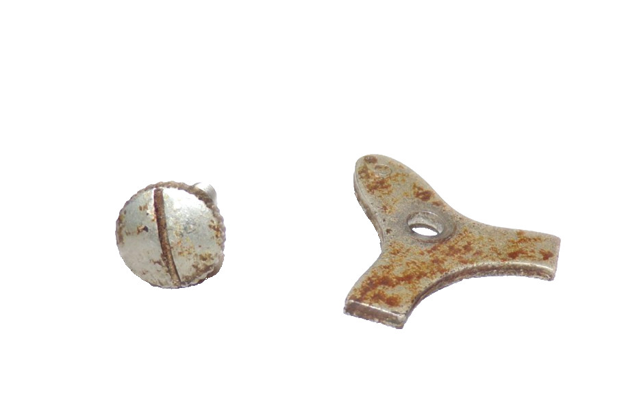 VICTOR DISC PHONOGRAPH BACK BRACKET CLIP AND SCREW