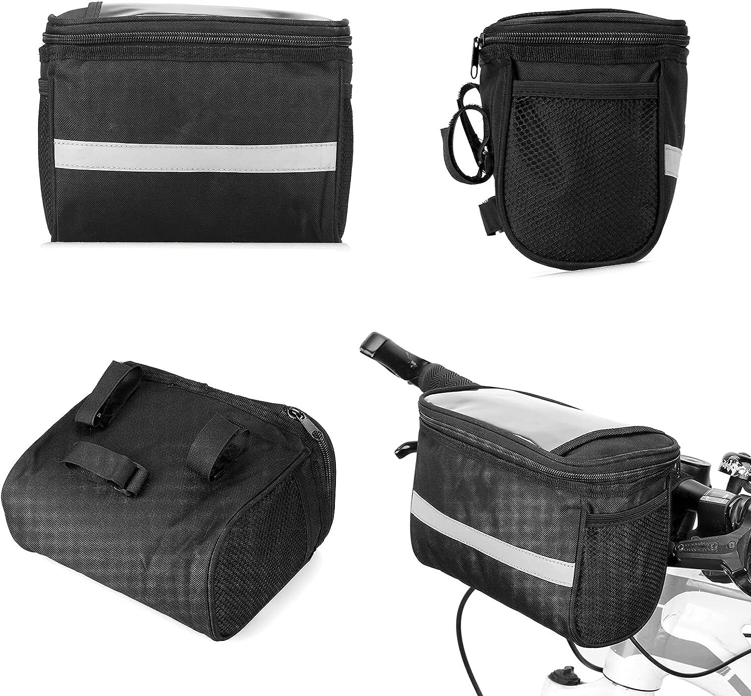 Bike Basket Bag Large Capacity Bike Handlebar Bag Detachable Bicycle Frame Pouch