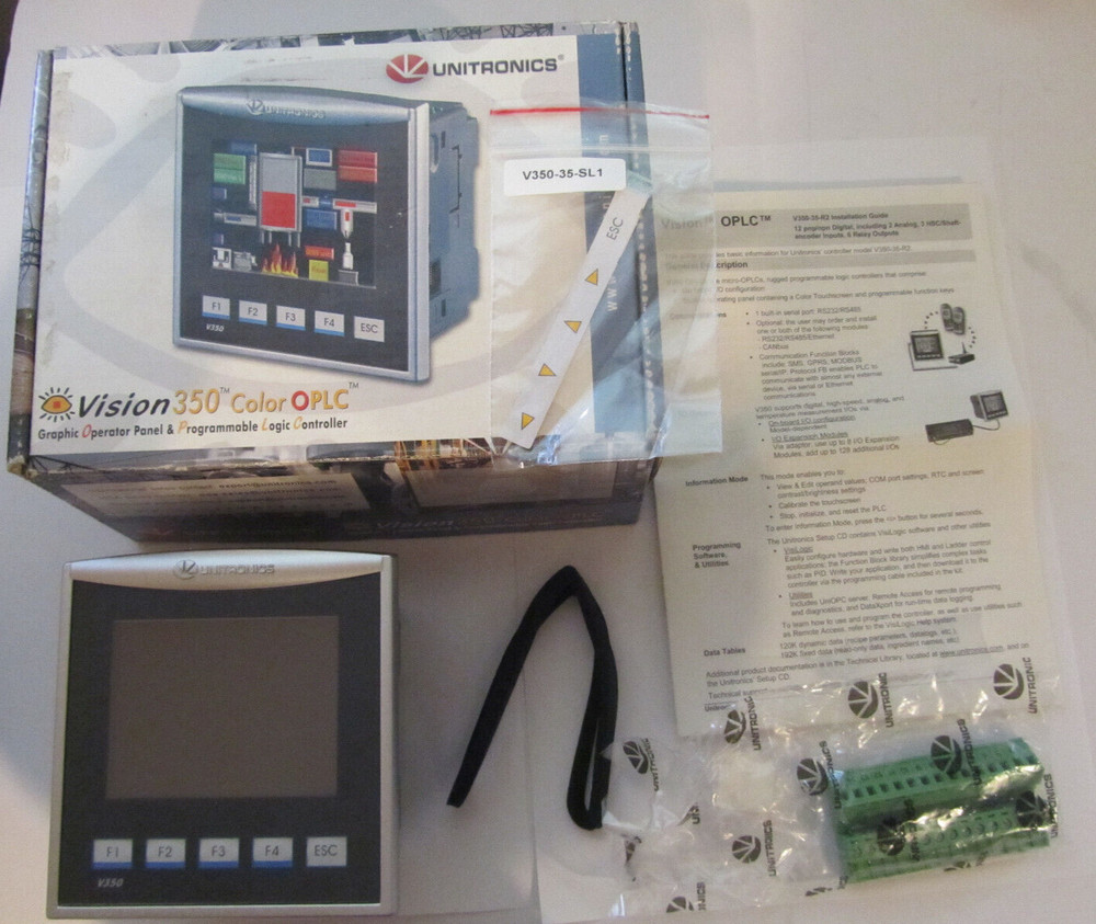 UNITRONICS VISION 350 V350-35-TA24 PROGRAMABLE  LOGIC CONTROLLER UNUSED