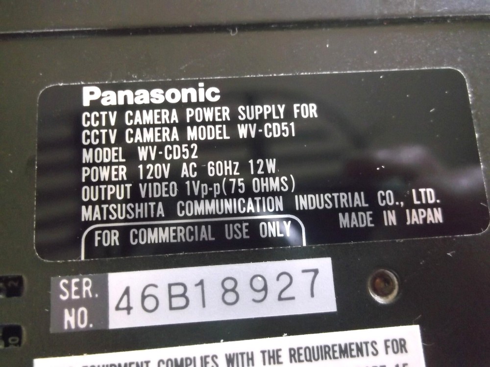 Panasonic WV-CD51 Camera Power Supply / Control Interface