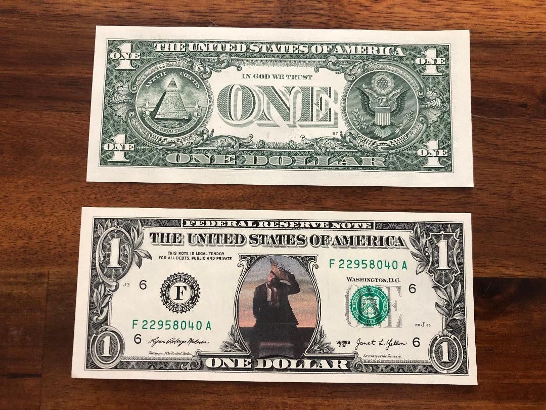 U.S. $1 One Dollar Bill (PHOTO COPY) Bad Bunny New item # 145.