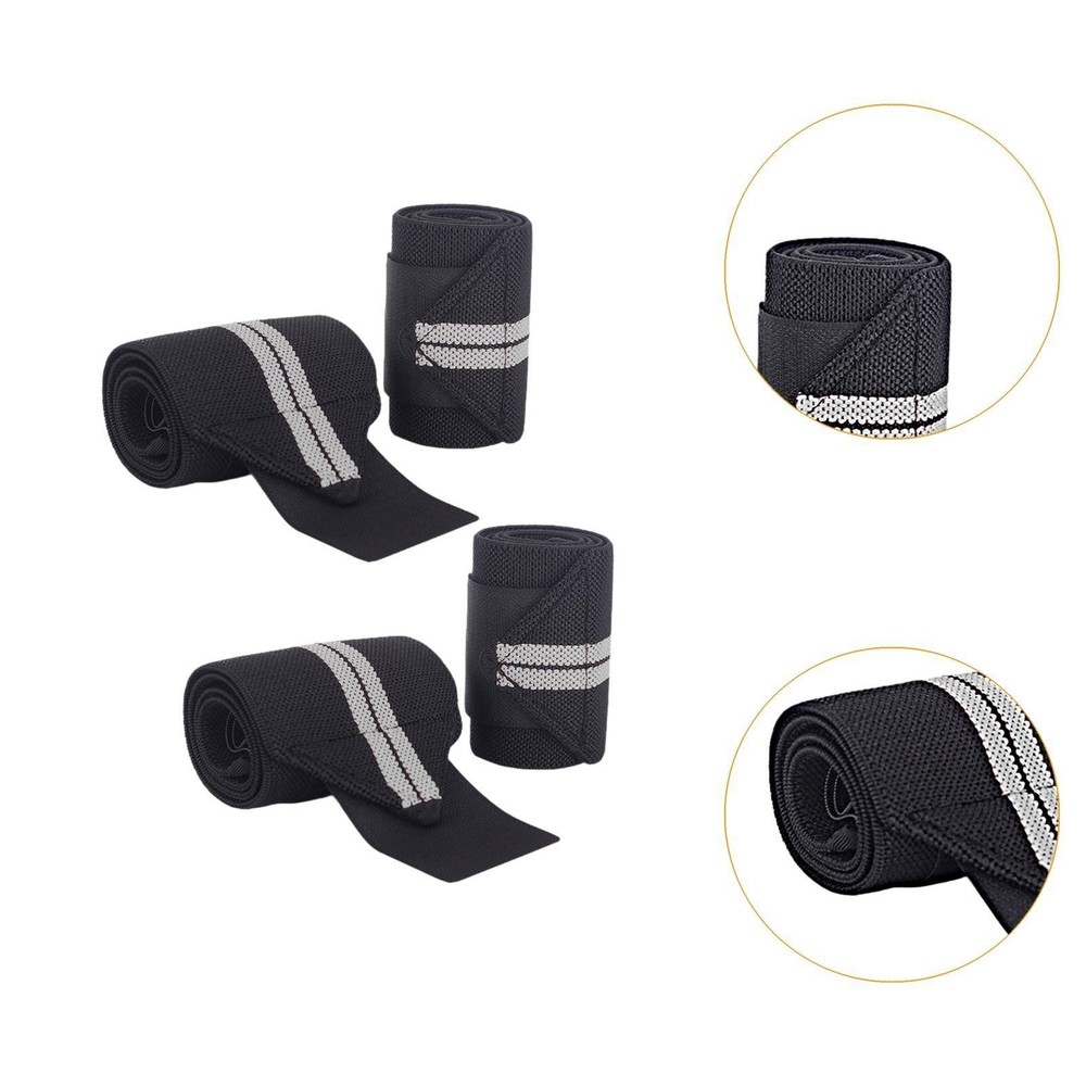 4 Pieces Weight Lifting Straps Compression Wrist Support Braces Hand Support