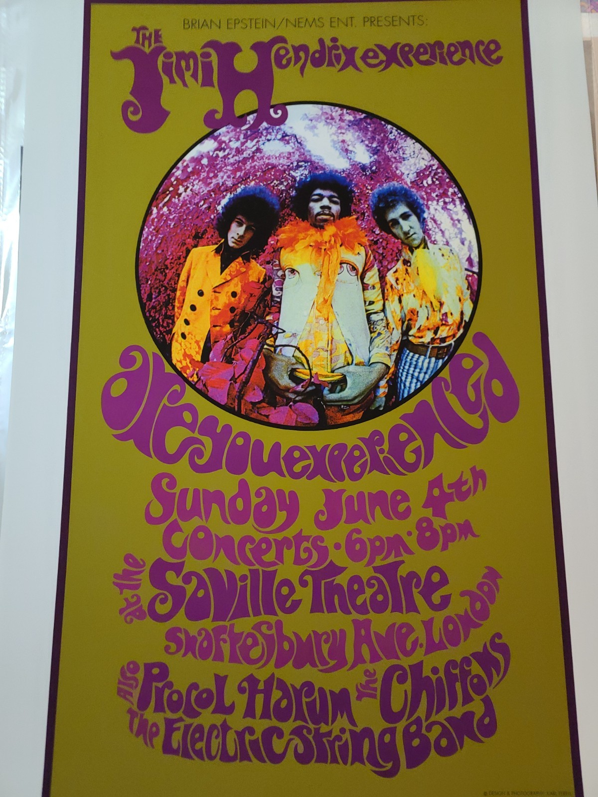 The Jimi Hendrix Experience Saville Theatre 1967 LOST Concert Poster