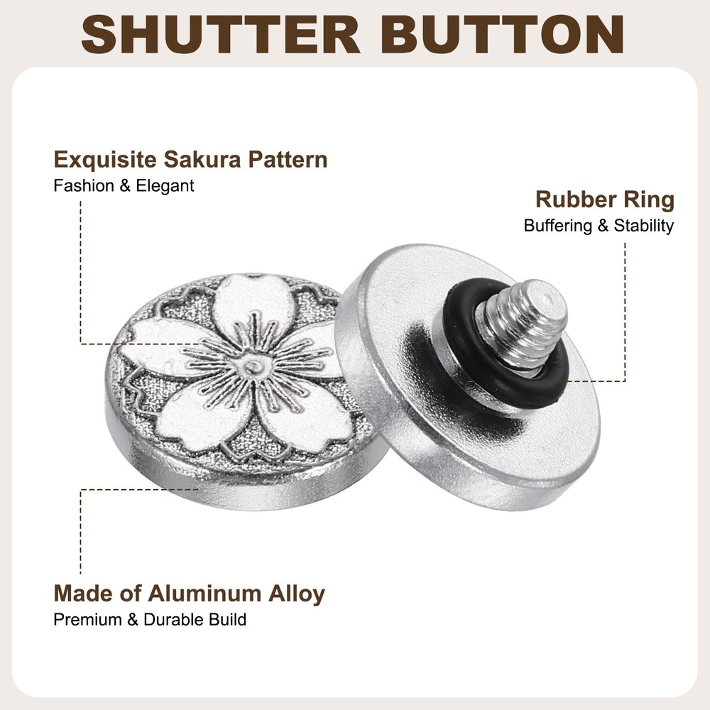 Shutter Button (Silver) Camera Soft Release Button Threaded, for Fuji