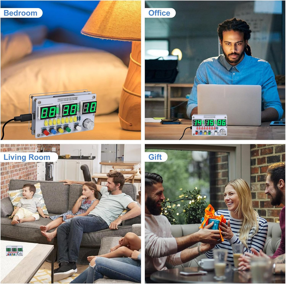 Clock Soldering Kit, 6-Bits Digital Clock Solder Practice Kit DIY Countdow/Up 24