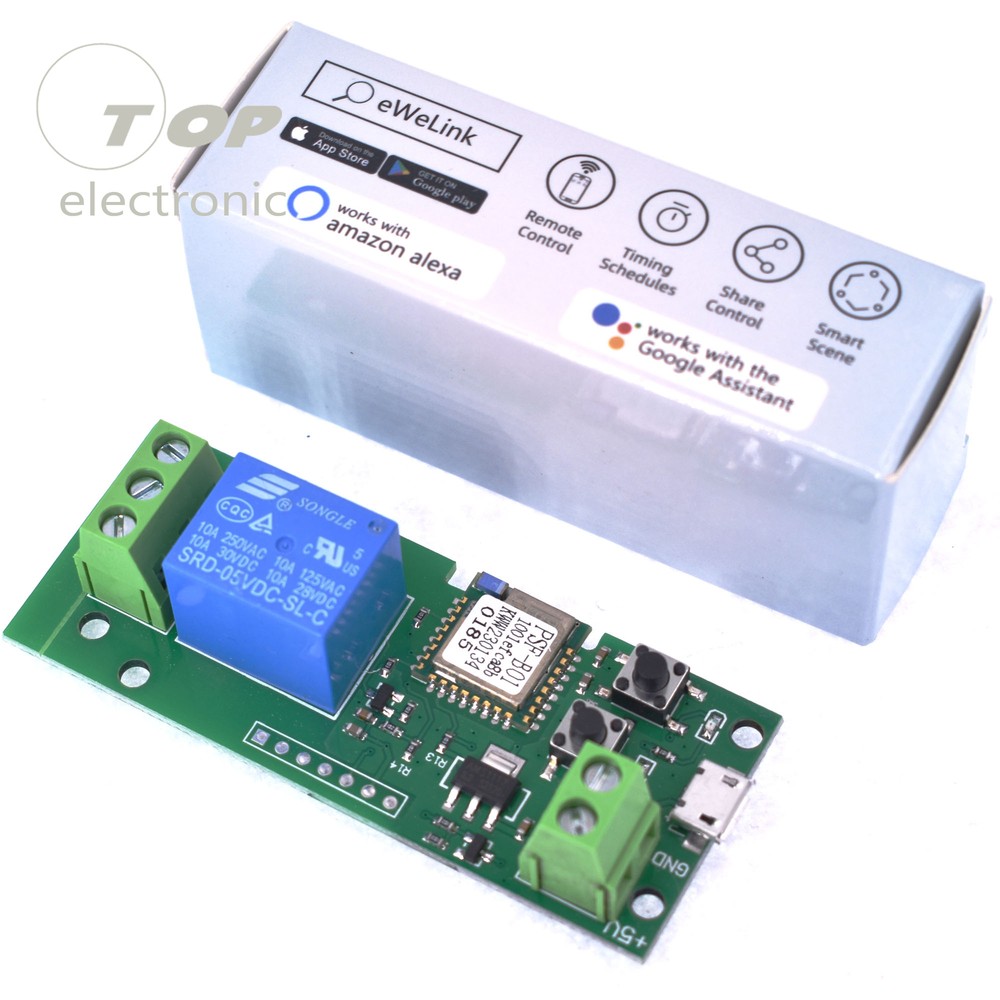 Smart WiFi Wireless Switch Relay Module DC5V Jog self-lock by APP Phone Control