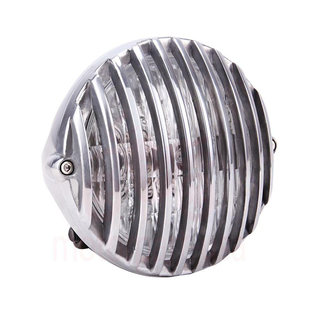 Motorcycle Grill Headlight Lamp For Harley Chopper Bobber Cafe Racer Cruiser