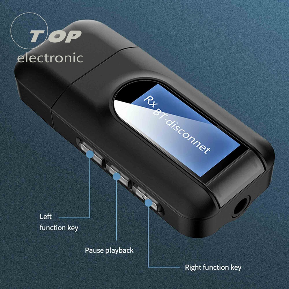 Bluetooth 5.0 Transmitter Receiver 2 IN 1 Wireless Audio 3.5mm USB Aux Adapter