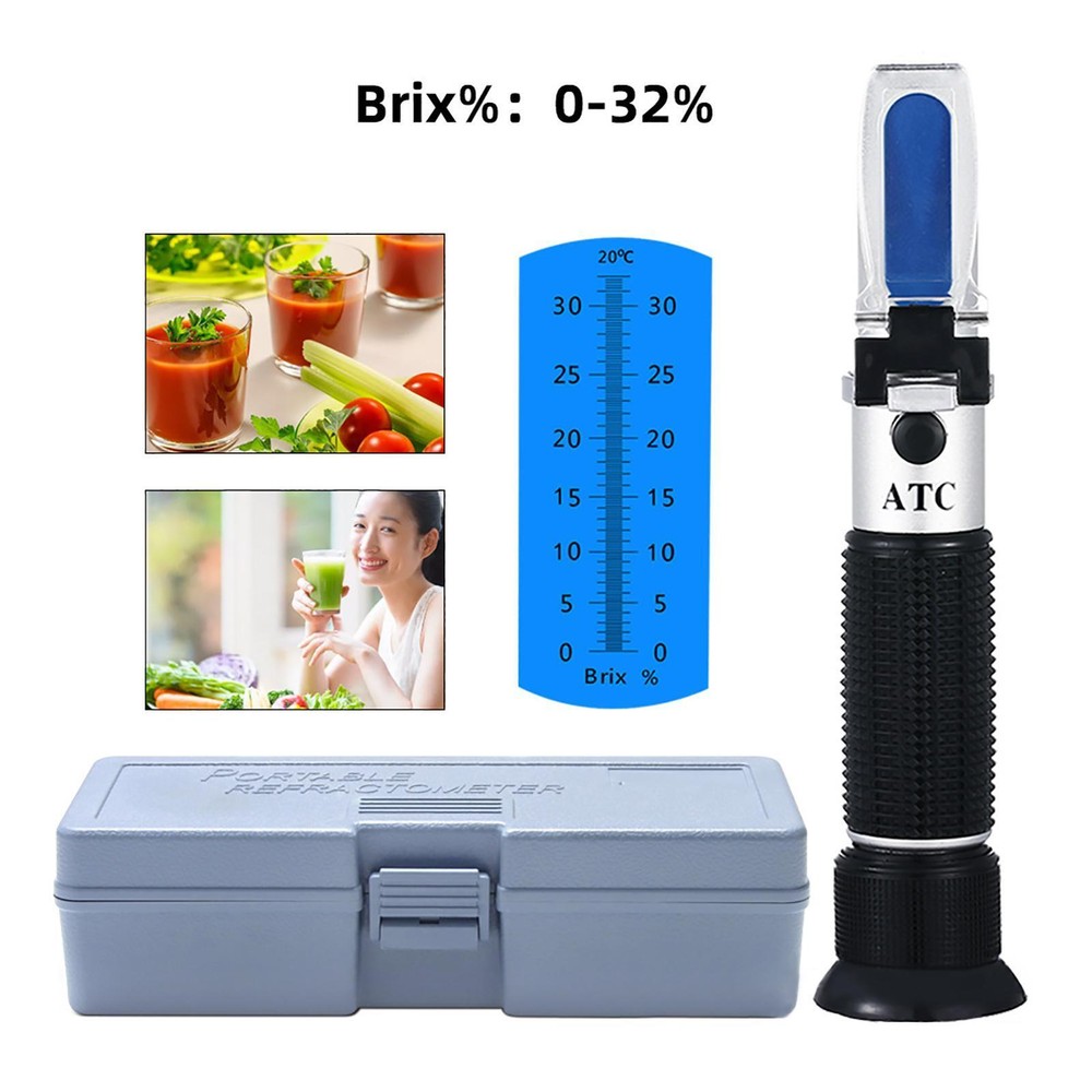Refractometer W/ Storage Box W/ Atc Measuring Sugar Content
