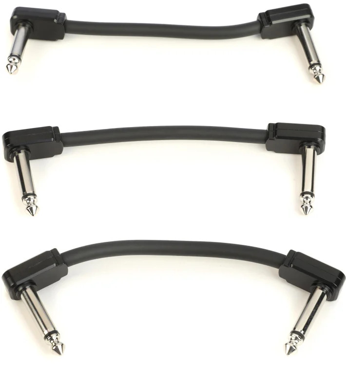 Ernie Ball Flex Patch Cable - 3 inches, Black, 3-pack