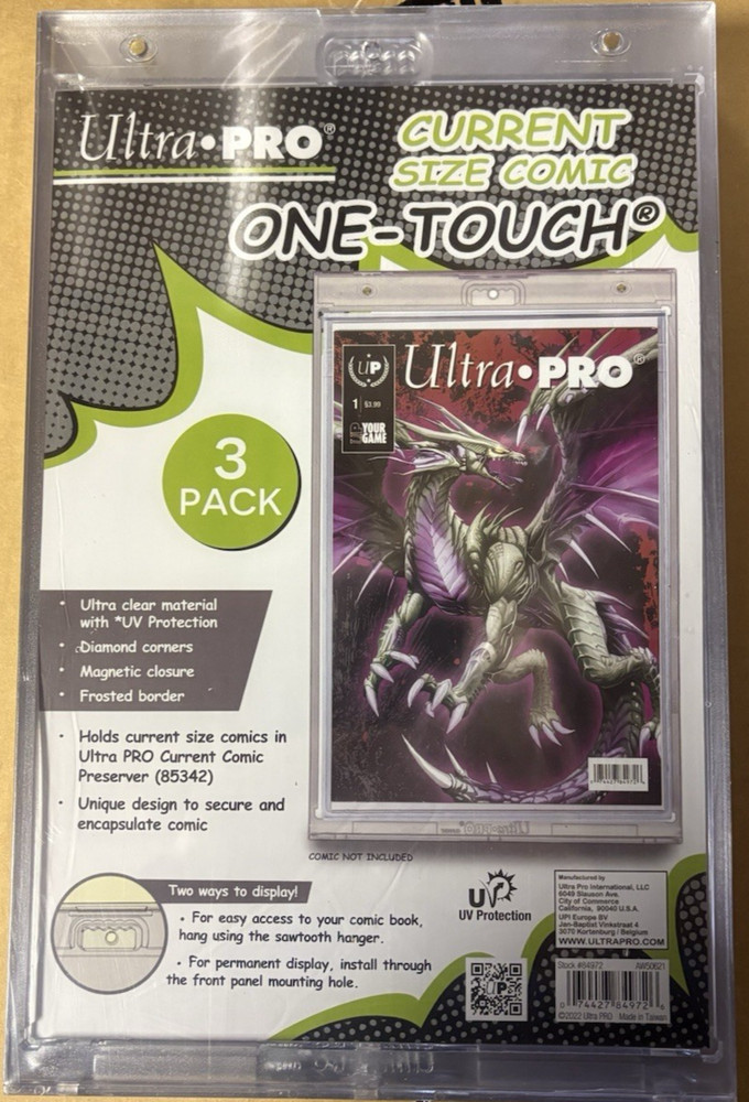 Ultra Pro Current Size Comic One-Touch Holder 3 Pack Display Case Frame