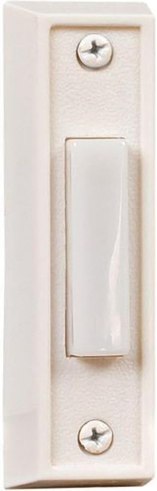 BS6-W Builder Surface Mount Rectangle Lighted Doorbell LED Push Button, White (2