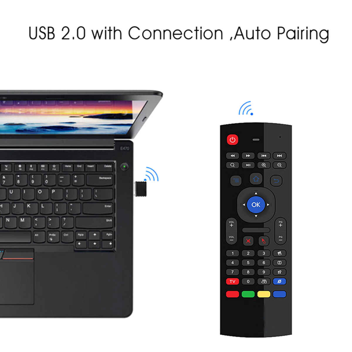 2.4G Wireless Keyboard Air Mouse IR Remote Learning for Android Smart TV PC PS4