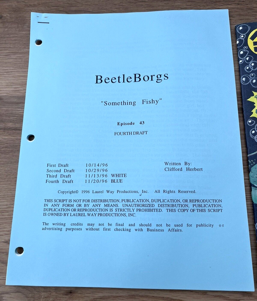 Beetleborgs Original TV Show Something Fishy Episode 41 Script & Prop Comic Book