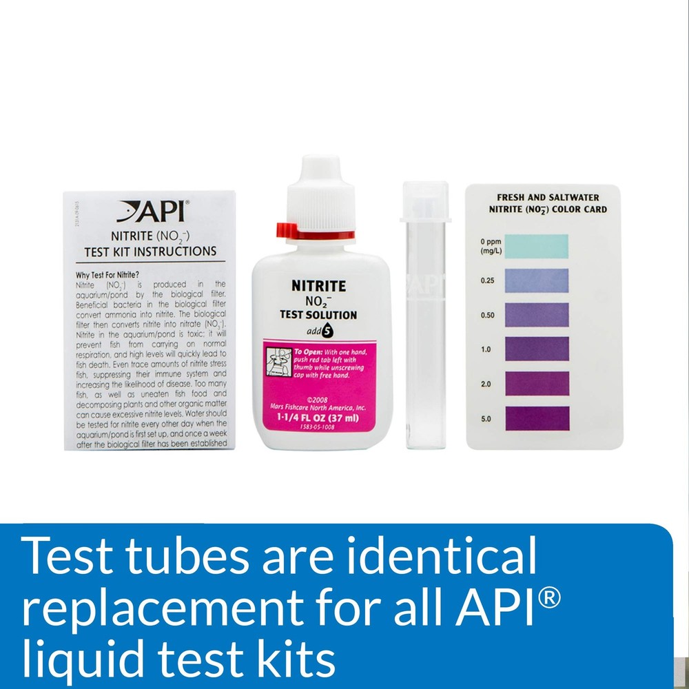 API REPLACEMENT PLASTIC TEST TUBES WITH CAPS For Any Aquarium Test Kit Including