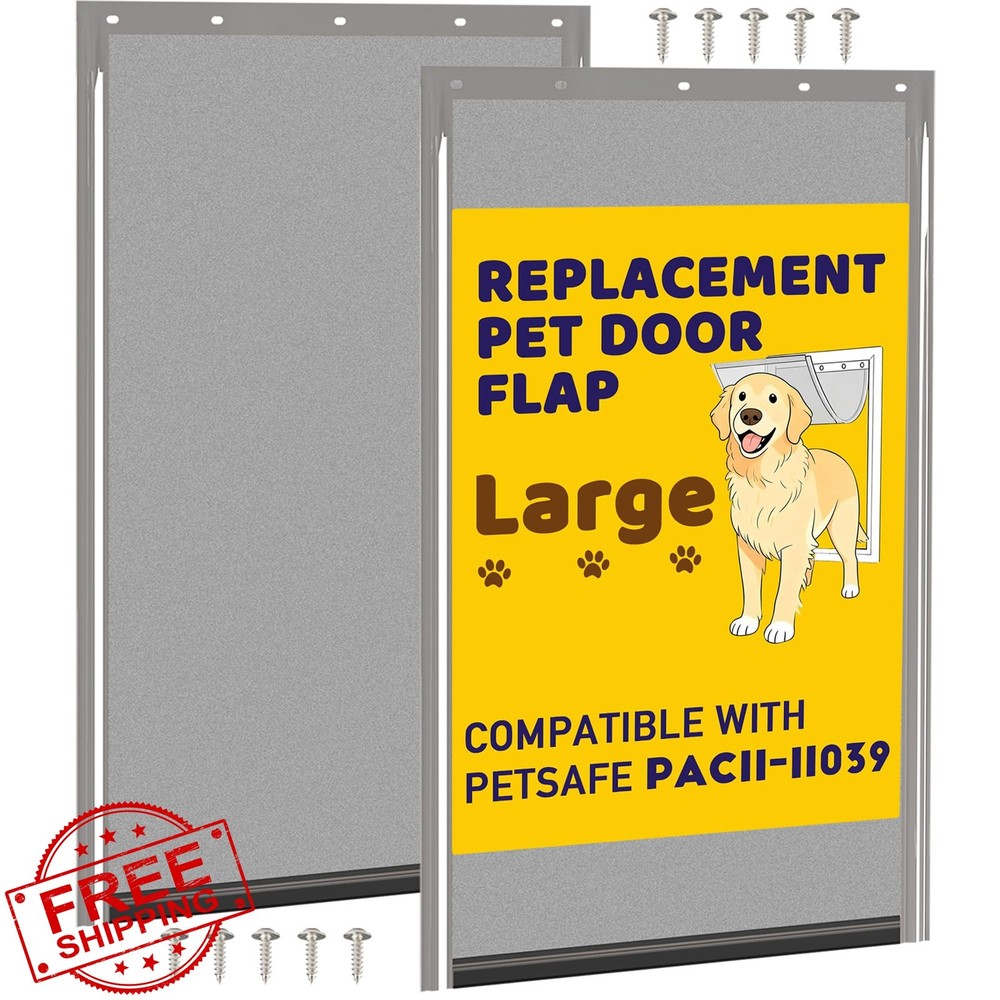 Pet Door Replacement Flaps Large Smoky Translucent 2PCS