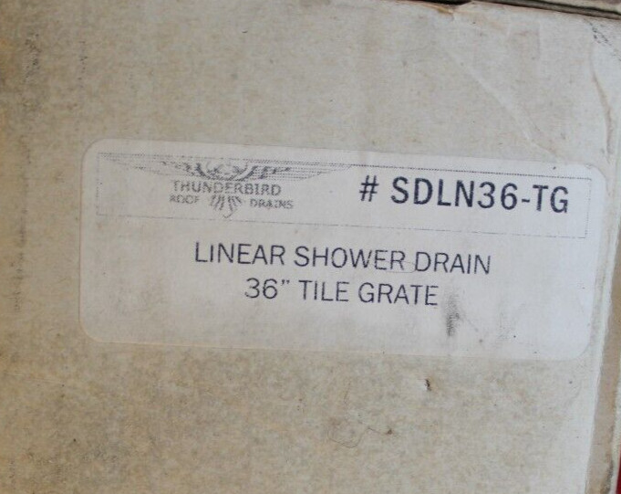 Thunderbird SDLN-36-TG - 36" Linear Shower Drain for Tile Insert Stainless Edge