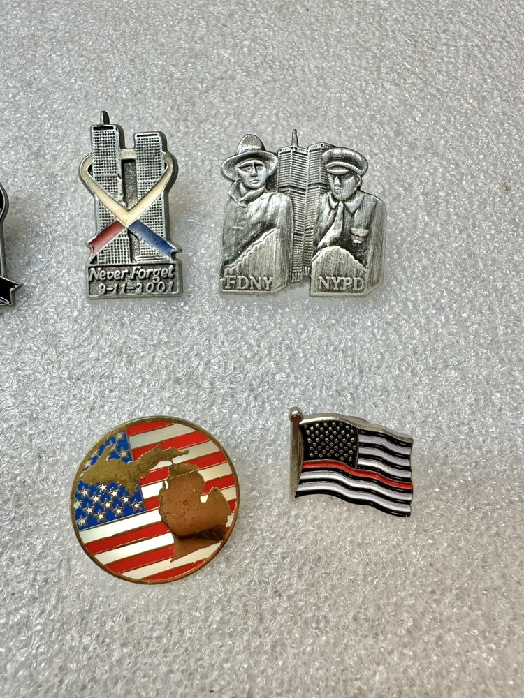 8 Assorted NYPD FDNY 9/11 Memorial Pins