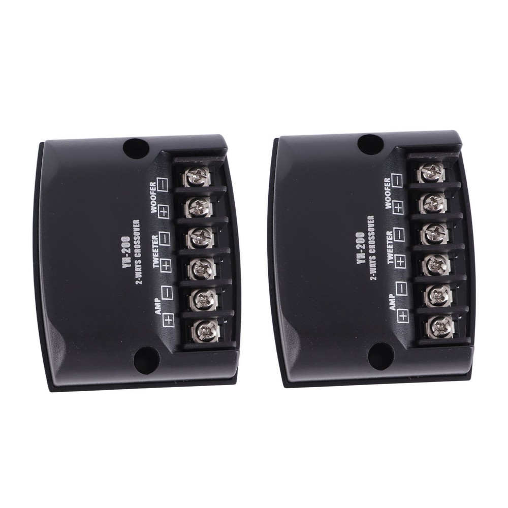 2pcs Car 2 Way Speaker Frequency Divider High Gloss Black For Universal Premium