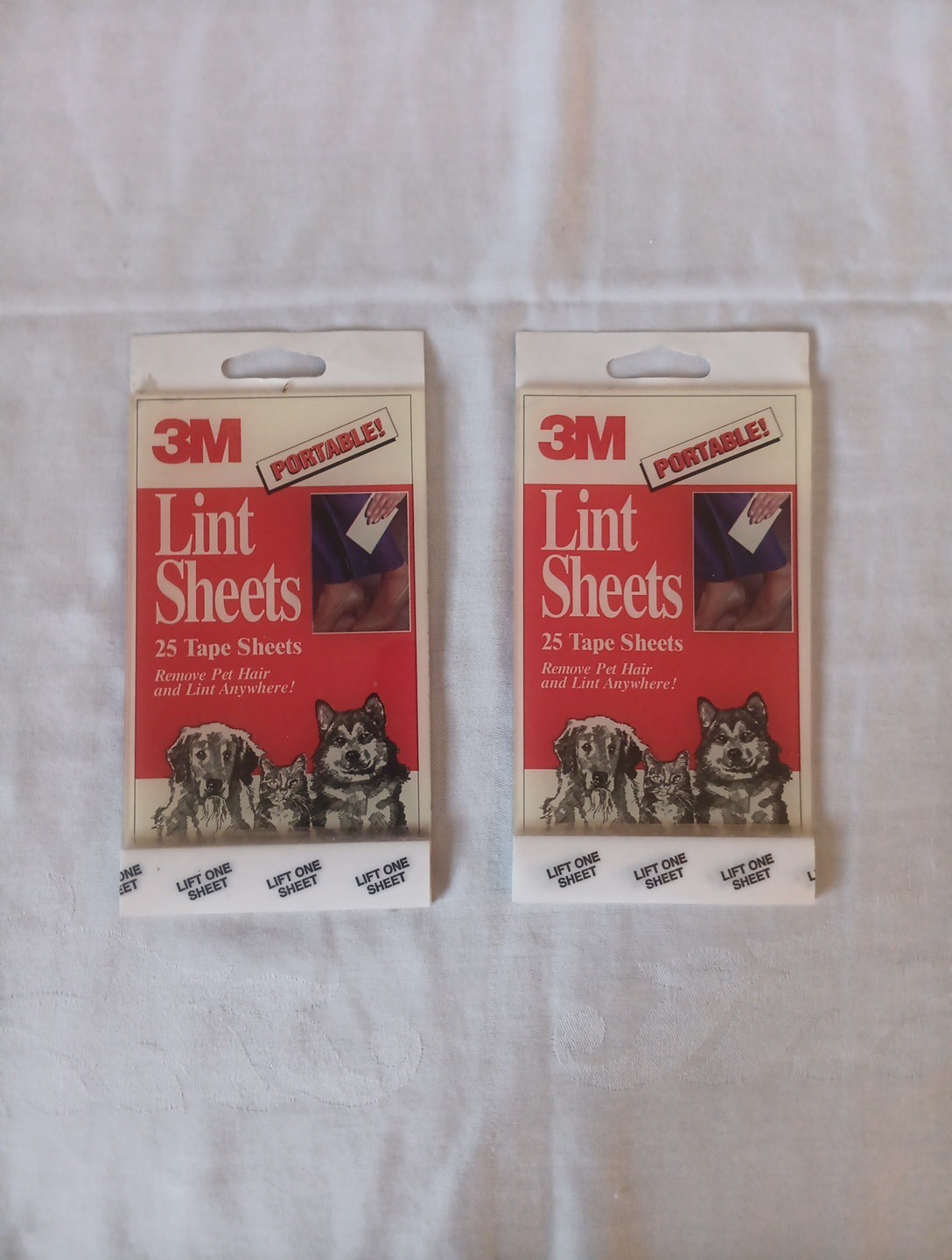 Vintage Portable Lint Sheets Remove Pet Hair & Lint Anywhere 2 Packs New