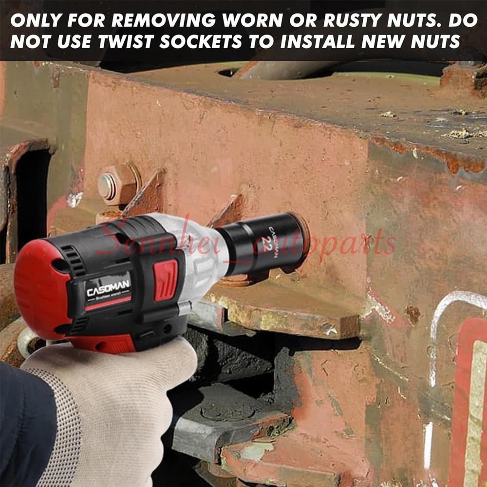 ABN Twist Socket Set Lug Nut Remover Extractor Tool- 5PC 1/2"Dr.Twist Socket Set