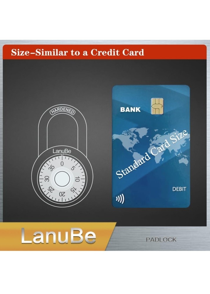 Lock Standard Dial Combination Lock, 2 inch. Wide, with Different Combination...