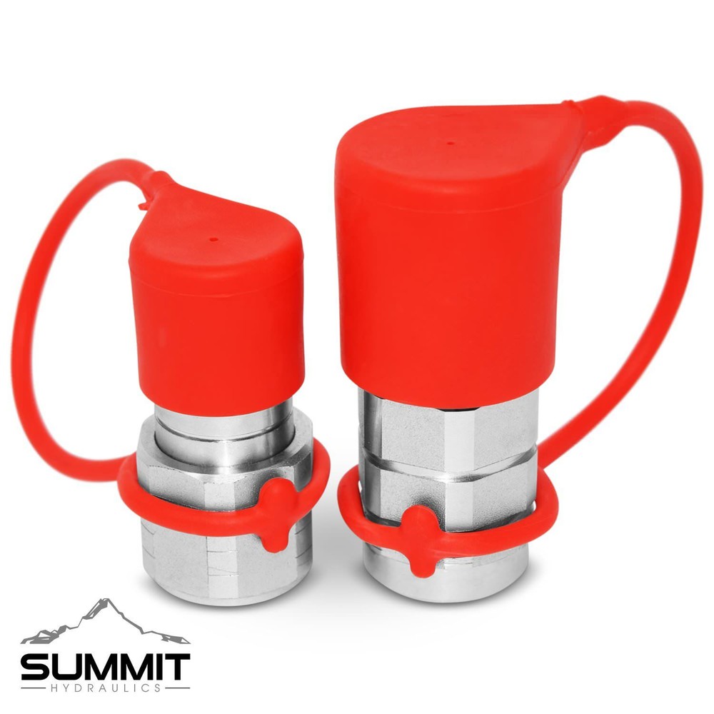 3/8" Flat Face Hydraulic Quick Connect Coupler / Coupling Set, 3/8" NPT Thread
