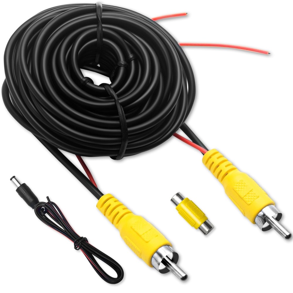 Professional (33FT/10 Meters) Backup Camera RCA Cables, Car Reverse Rear View Ca