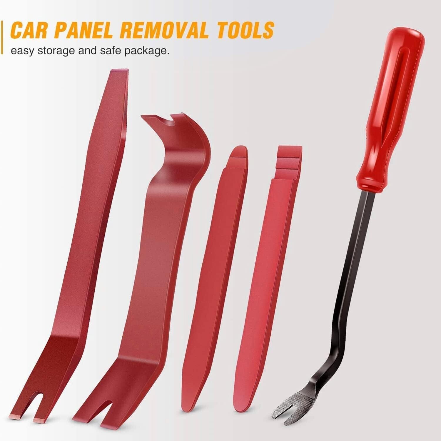 Plastic Trim REMOVAL Pry Tool fits Car Radio Panel Door Dash Clip Fastener RED