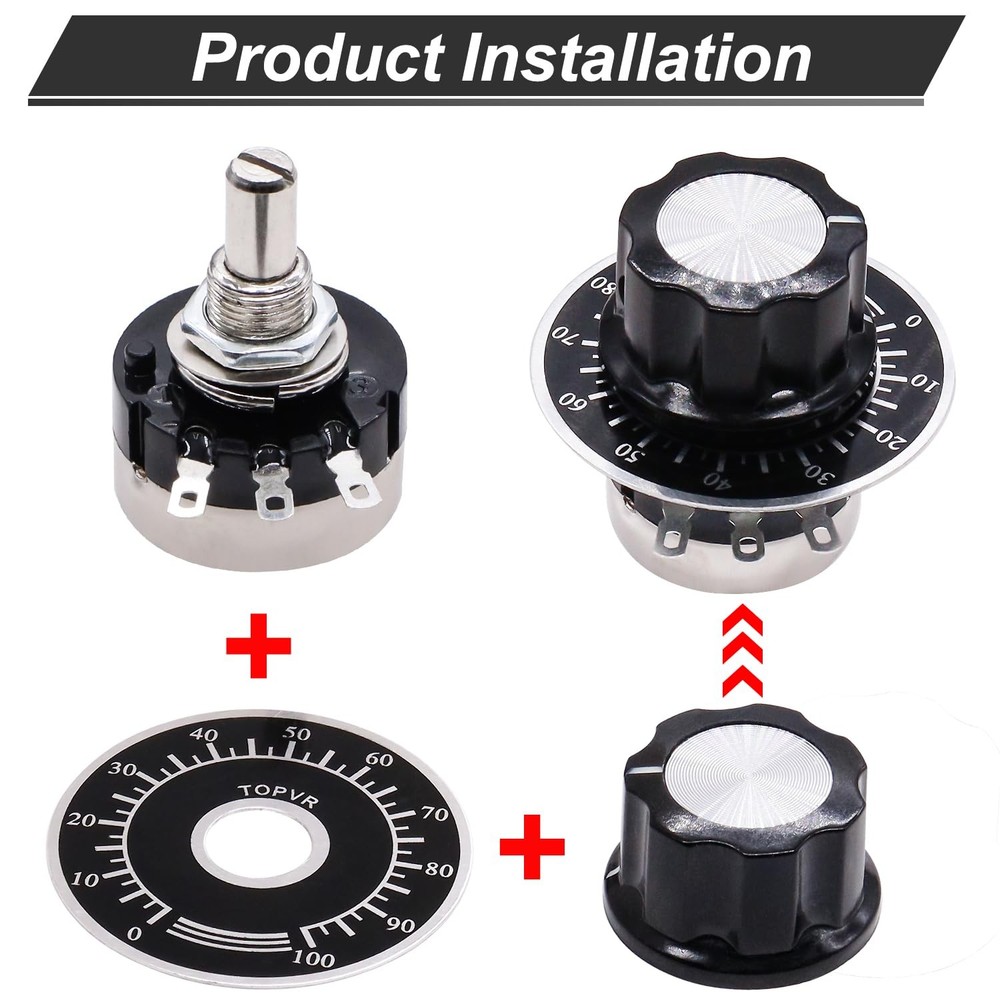 10k Ohm Rotary Potentiometer for Inverter Speed Control + Knobs & Dials