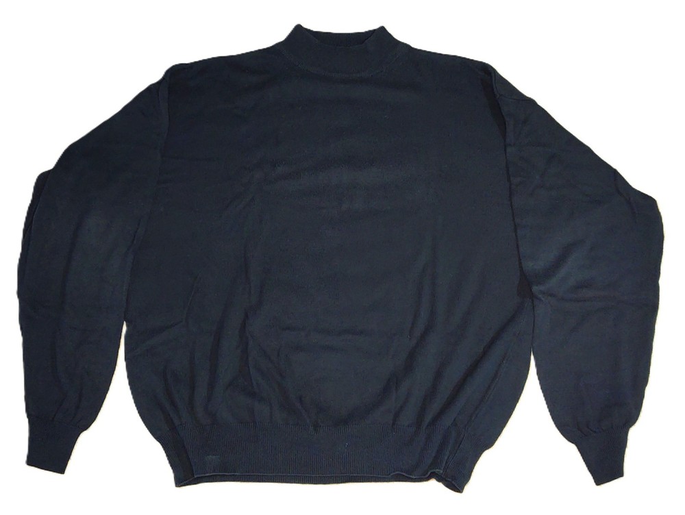 VTG MENS BLACK KNIT PULLOVER MOCK TURTLENECK