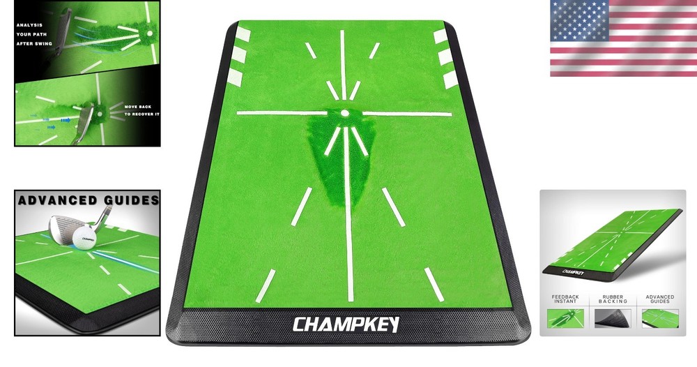 Foldable Golf Hitting Mat – 13"x17" with Path Feedback for Skill Improvement