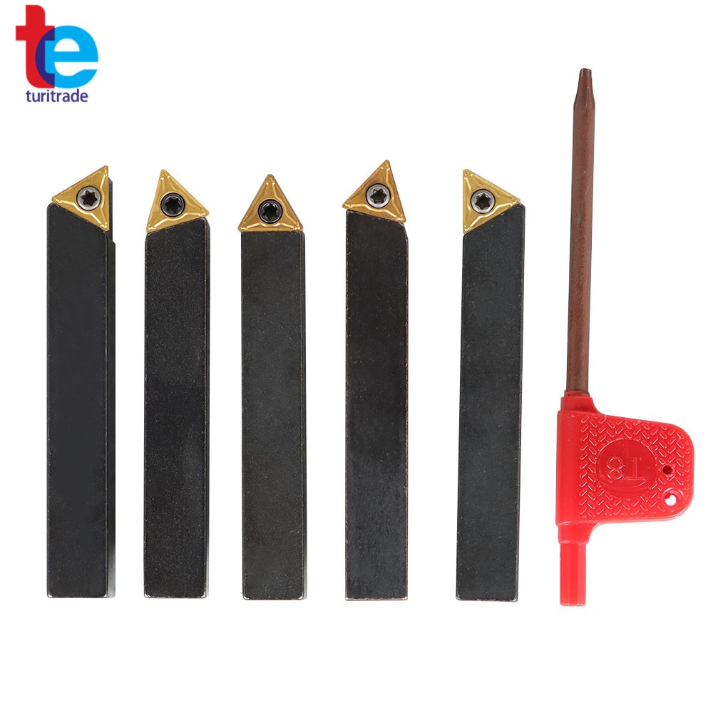 5Pcs 3/8" Indexable Carbide Insert Turning Tooling Bit Holder Set For Lathe New