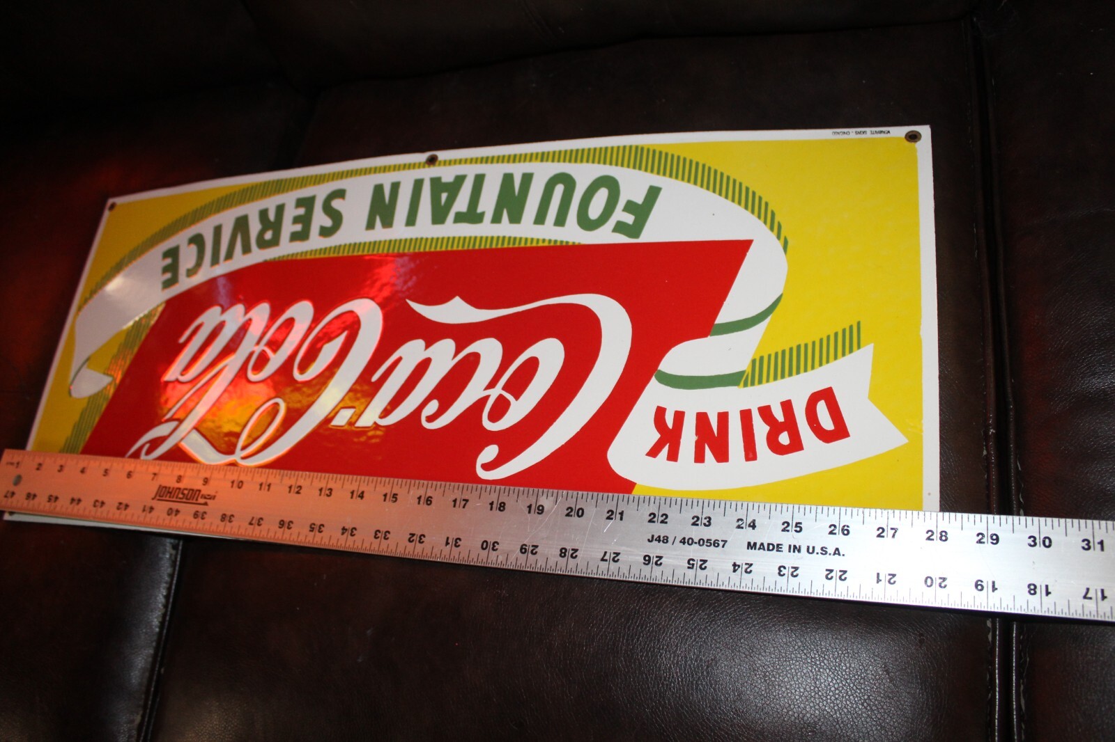 RARE NOS DRINK COCA COLA FOUNTAIN SERVICE PORCELAIN METAL SIGN SODA POP GAS