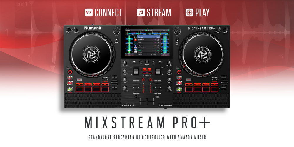 Numark Mixstream Pro+ Standalone DJ Controller Amazon Music, Serato & Virtual DJ