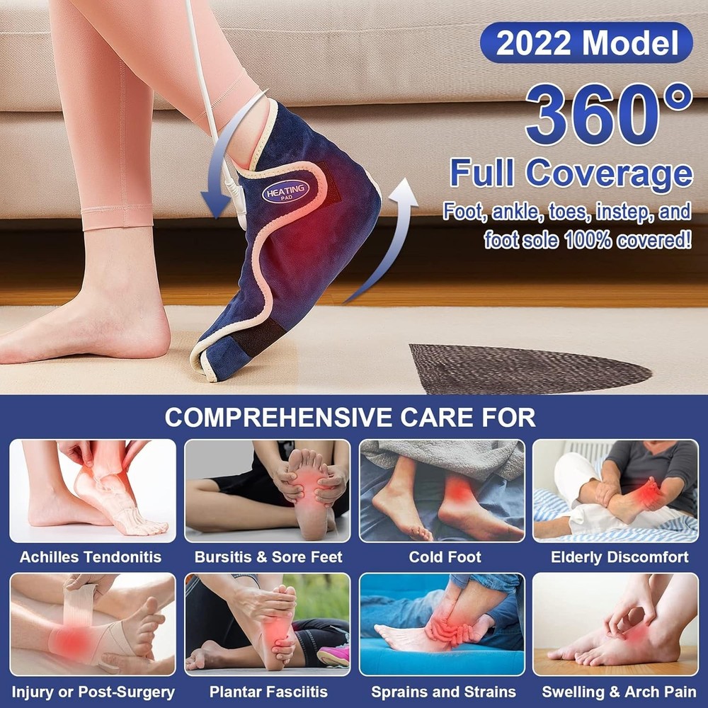 Full Coverage Electric Foot Warmer | Adjustable Heat & Timer | 1