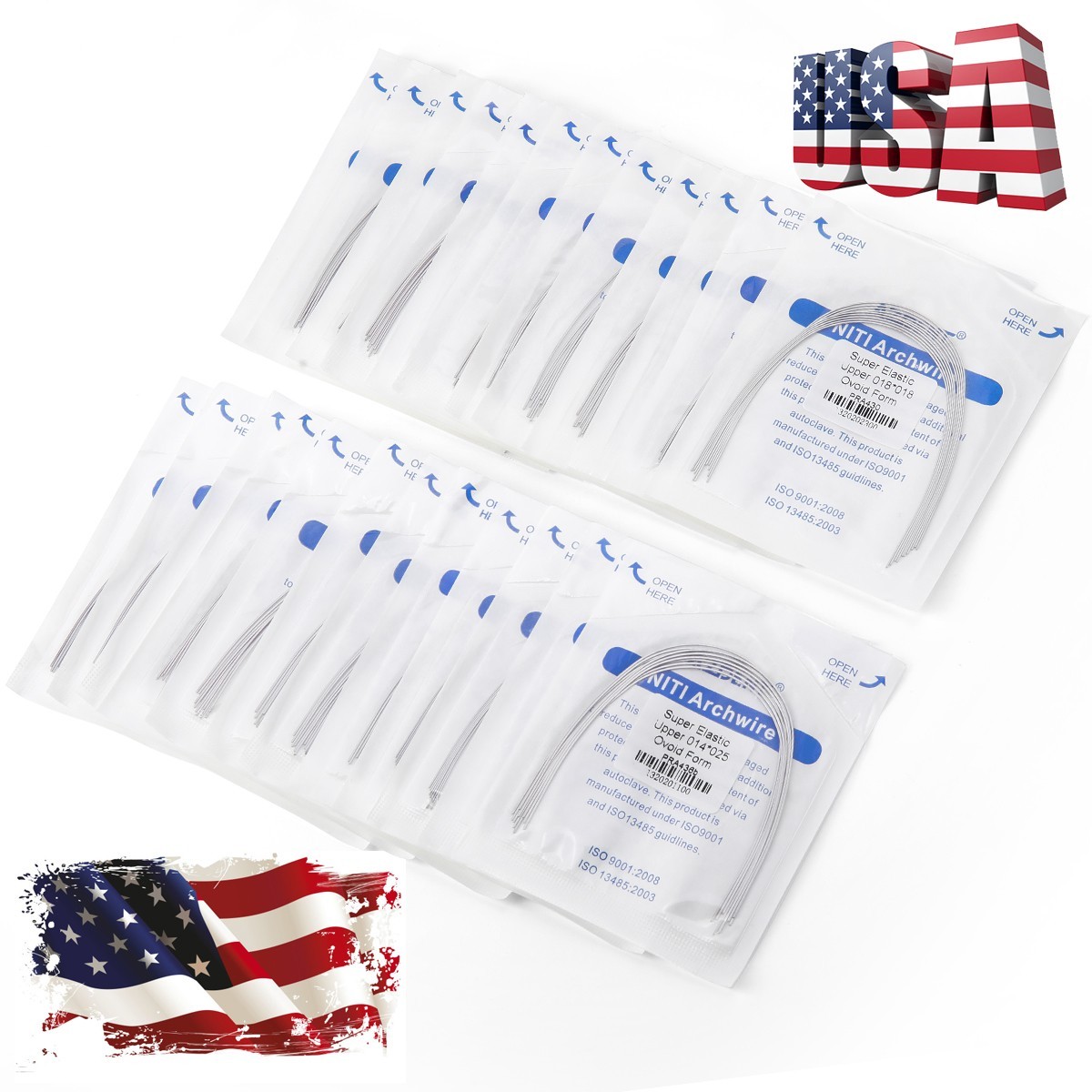AZDENT Dental Ortho Braces Super Elastic Niti Ovoid Form Rectangular Arch Wires