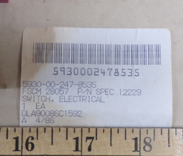 Rotary Electrical Switch Assembly PN: SPEC12229 (EB2410091290)