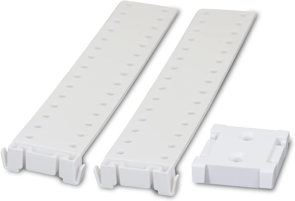 Outlet Box Replacement Kit-2 Mounting Brackets and 1 Interlocking Clip White ABS