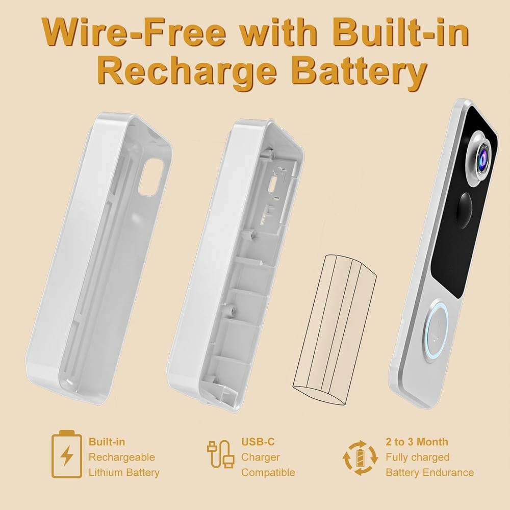 180° Wide View Wireless Doorbell Camera