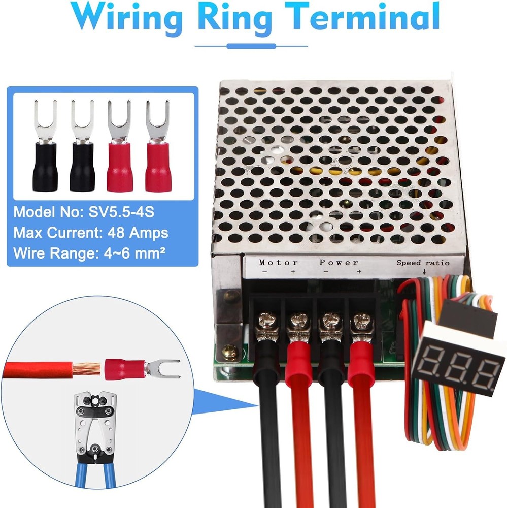 DC Motor Speed Controller DC 10-55V Rated 40A LED Display Stepless Adjustable
