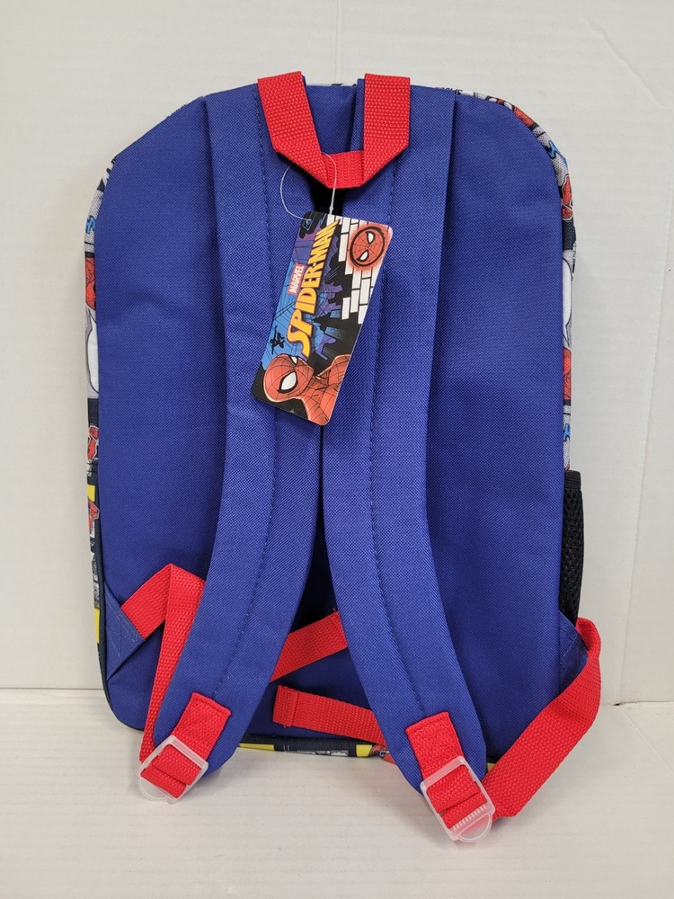 Large Backpack - Marvel Spiderman Spider Comic Allover Print 16" School Bag NEW